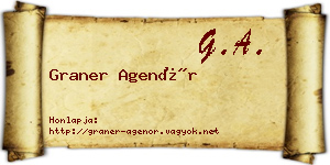 Graner Agenór névjegykártya